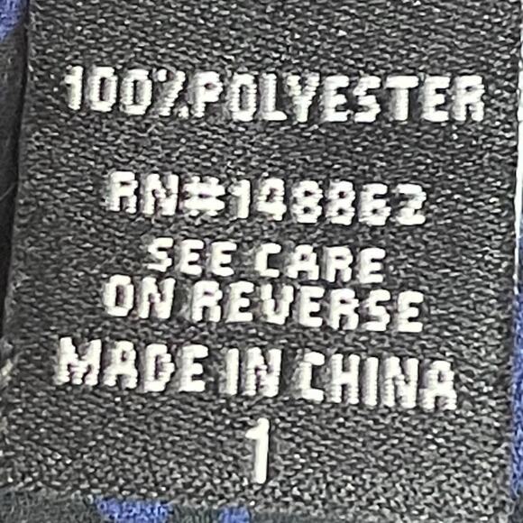 Torrid Top Women's  Sz 1 3/4 Tab‎ Sleeves Blue Black Tunic Career V-Cutout - Picture 5 of 7